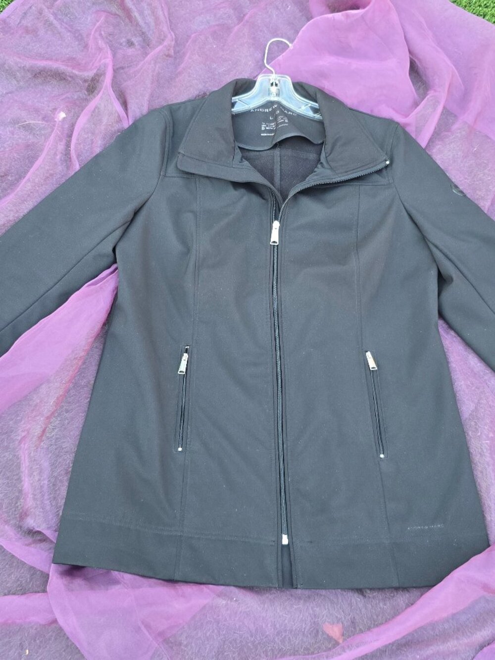 Marc Jacobs Black Water Repellent Stretch Raincoat Size L/G